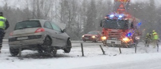 Olycka på E4 efter snöfall