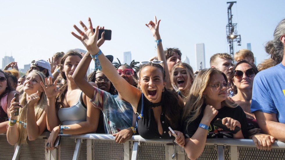 Festivalbesökare på årets upplaga av Lollapalooza i USA. Arkivbild.