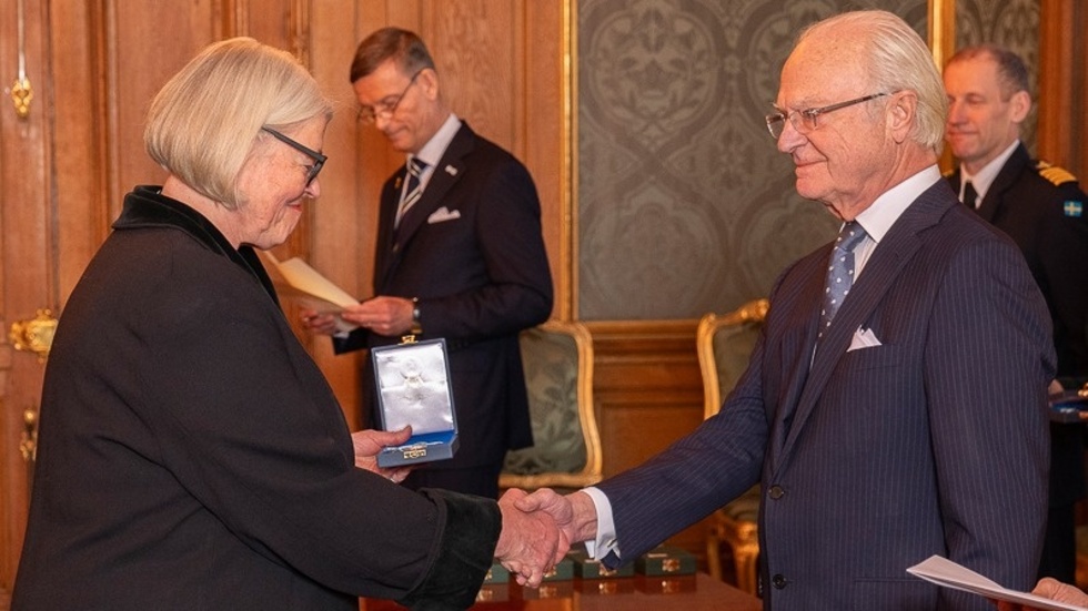 Ulrika Knutson fick medalj av kungen.