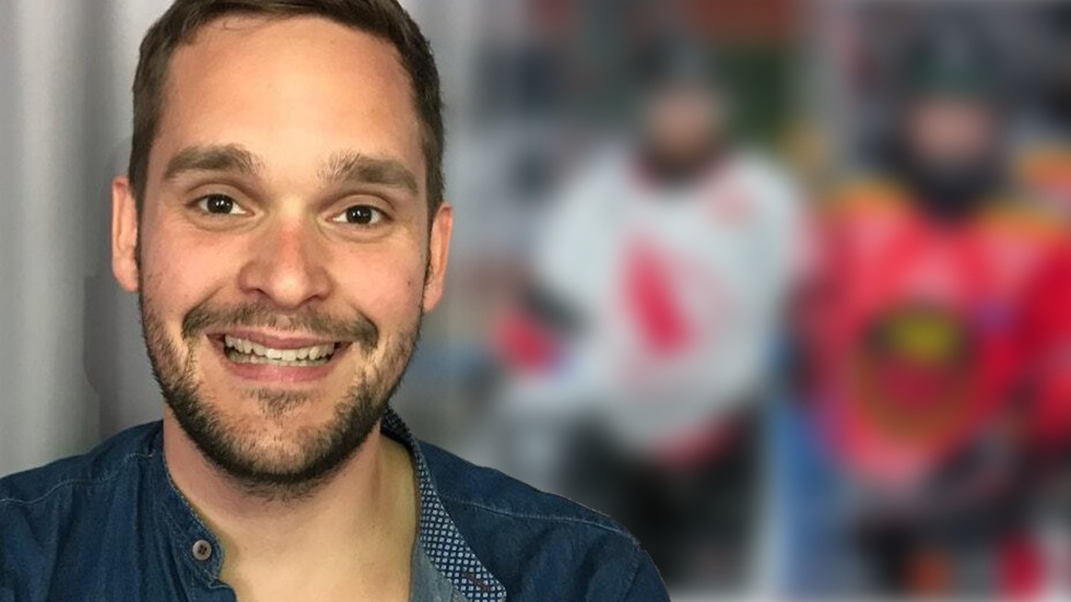 Leonard Jägerskiöld-Velander. Klubbmärkesexpert och författare till både "Fotbollens Heraldik" och "Hockeyns Heraldik".