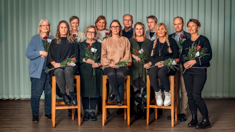 Från vänster: Anneli Helderud, Susanne Kinell, Marie Wallman Andersson, Mari Almqvist, Emilia Halldén, Marie Peereboom, Urban Wennerström, Carolina Brogie, Mikael Vesterlund, Ann-Charlotte Åkerström Lindfors, Johan Liliequist och Sibylle Loo.