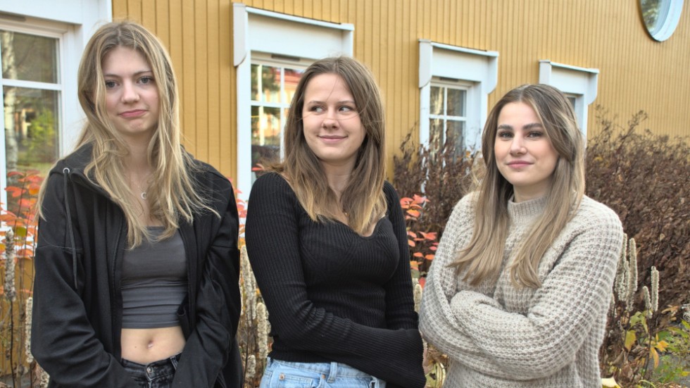 Senni Wennberg, Maja Norén och Lova Pasma studerar vid Gränsälvsgymnasiet i Övertorneå.