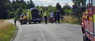 MC-förare till sjukhus med lindriga skador efter olycka