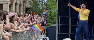 Oscar Zia hjälpte till att värma upp pridepubliken