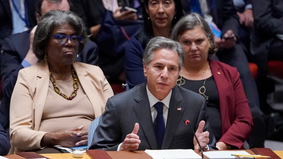 USA:s utrikesminister Antony Blinken talar i FN:s säkerhetsråd om läget i Ukraina.