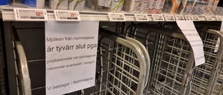 Tomt i mjölkhyllorna: "Problem med maskinen för mjölkförpackningar"