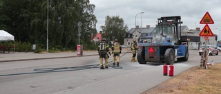 Förare släckte själv sin truckbrand