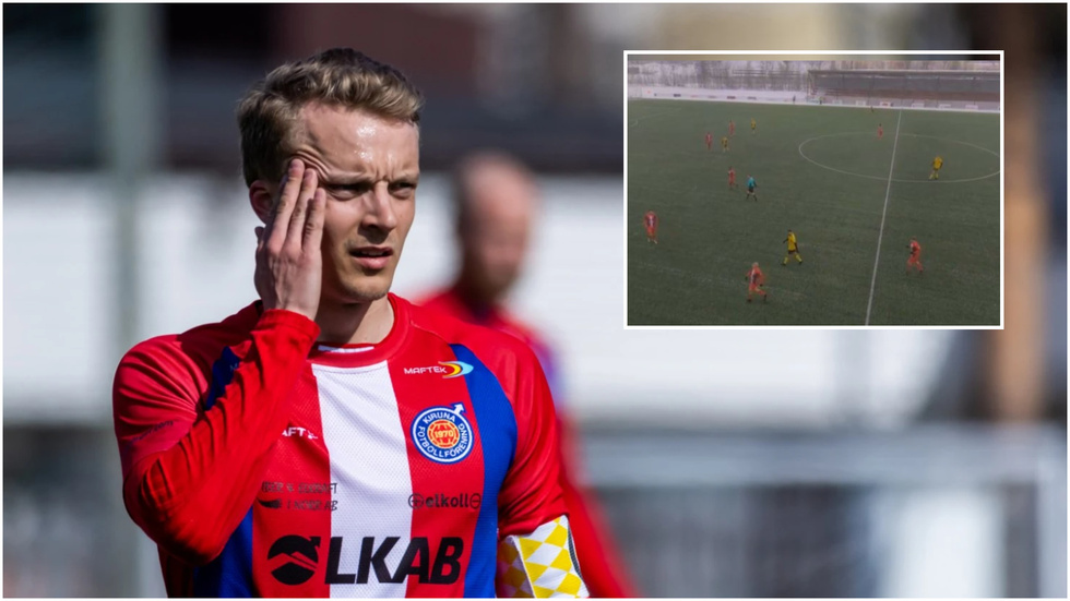 Tobias Stridsman är kassör i Kiruna FF som har fått in pengar från privatpersoner som swishat in pengar för att täcka kostnaderna till att värma upp planen.