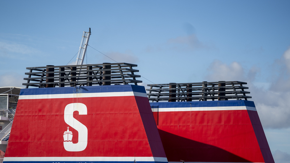 Stena Lines båda färjor Jutlandica och Danica på rutten Göteborg–Fredrikshamn drabbades av flera timmars förseningar natten till lördagen när stormen fick ett stort fartyg att slita sig i hamnen i Fredrikshamn. Arkivbild.