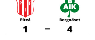 Förlust med 1-4 för Piteå mot Bergnäset