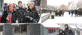 Vädret ställde till det för julmarknaden på Stora torget