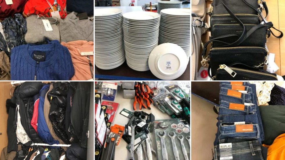 Hemma hos kvinnan hittades varor värda 3,5 miljoner kronor. Det förde tankarna mer till ett butikslager än en lägenhet..
