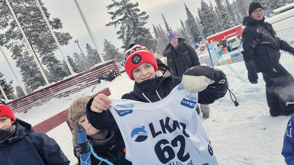 Sixten Pettersson, Luleå, med nummerlappen han fick av Andrew Musgrave.