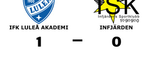 IFK Luleå Akademi för tuffa för Infjärden – förlust med 0-1