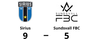 Sirius tog revansch – 9-5 mot Sundsvall FBC