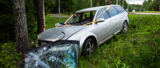 Misstänks för grovt rattfylleri efter dikeskörning