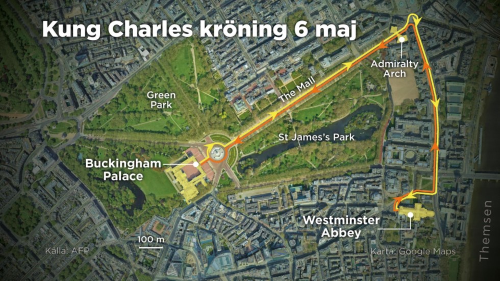 Kortegevägen i London vid kröningen.