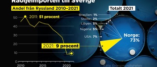 Var tionde liter olja i Sverige är rysk – men beroendet minskar