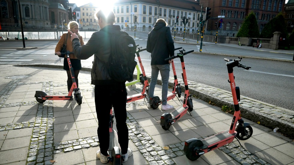 Elsparkcyklar i Stockholm. Arkivbild.