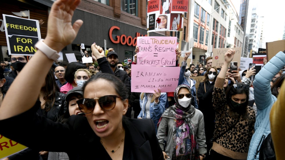 Stödprotest för Iran i Ottawa, Kanada.