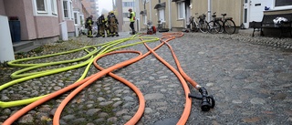 Branden i radhuset startade i vardagsrummet