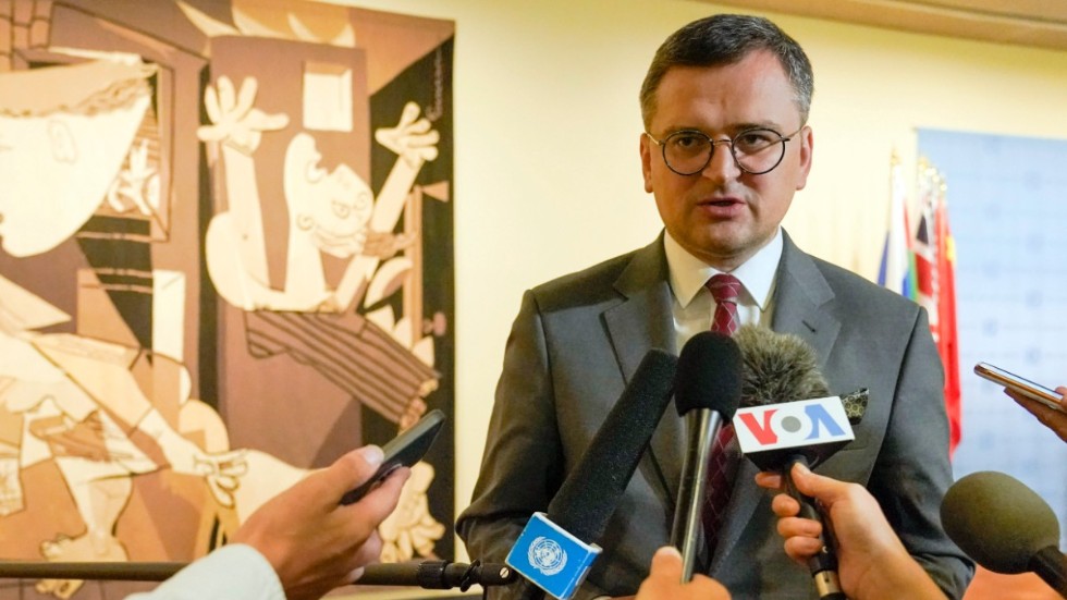 Dmytro Kuleba efter ett möte i FN:s säkerhetsråd den 22 september.