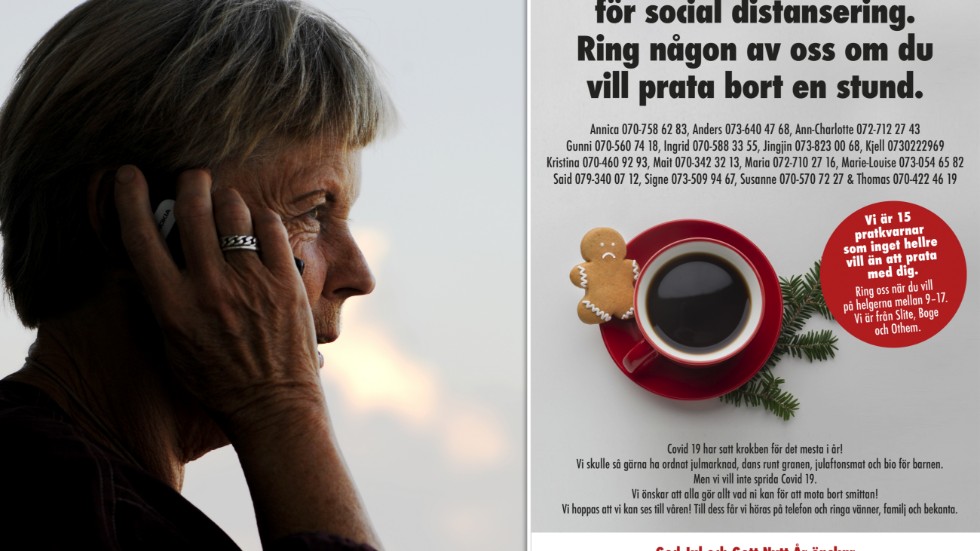 Det finns inte några begränsningar för vad man får prata om. "Vi kan prata om helgen, om vad man gjort idag, och lite om corona", säger Susanne Thulin.