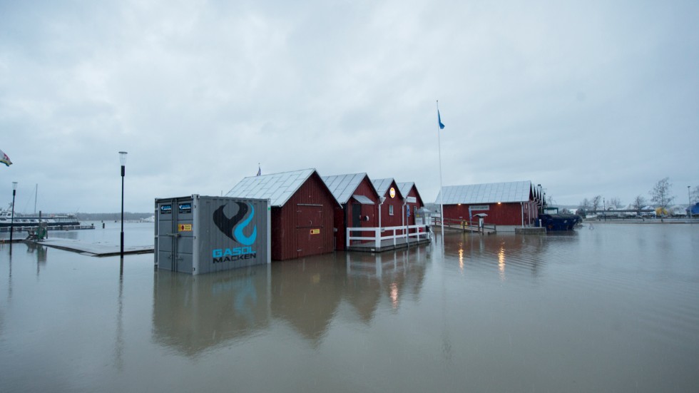 I februari drabbades hamnområdet av en kraftig översvämning.