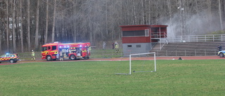 Papperstork brann vid friidrottsarena