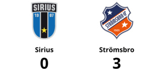 Sirius föll mot Strömsbro med 0-3