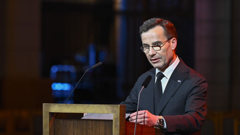 Ulf Kristersson talar i tv i kväll.
