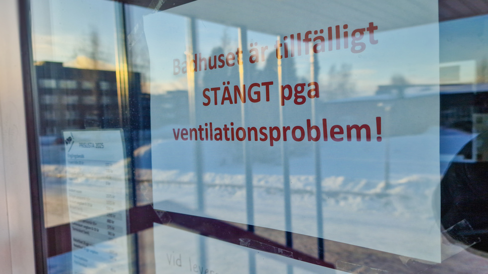 Gällivare badhus, ventilationsproblem. Stängt tillsvidare. 