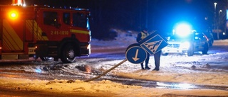 Två personbilar krockade vid Lidl i Råbergstorp