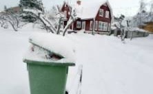 Snöfallet satte stopp för sophämtningen