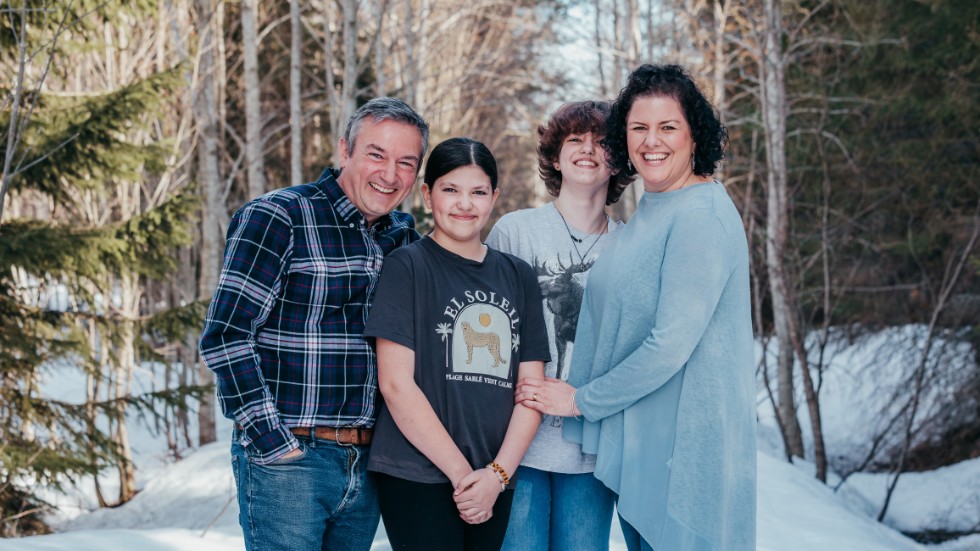 The Foleher family: Jonathan, Lucy, Isabelle, and Nicola, are looking forward to their fifth Christmas in Skellefteå.