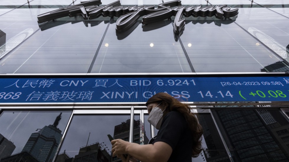 Hongkongbörsens Hang seng-index föll i förmiddagshandeln. Arkivbild.