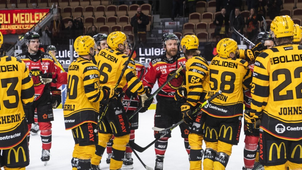 Leo Komarov, Luleå Hockey, och Jonathan Pudas, Skellefteå var inte helt överens efter derbyt.