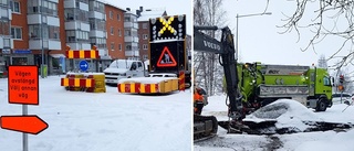 Svårlagad vattenläcka orsakar trafikstörning