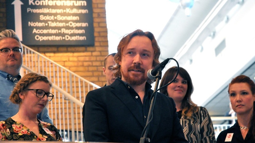 Stadens store son inget snacka om saken, höll ett innerligt tal om hur mycket Linköping betyder för honom. Foto: Tommy Pettersson