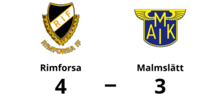 Malmslätt föll mot Rimforsa med 3-4