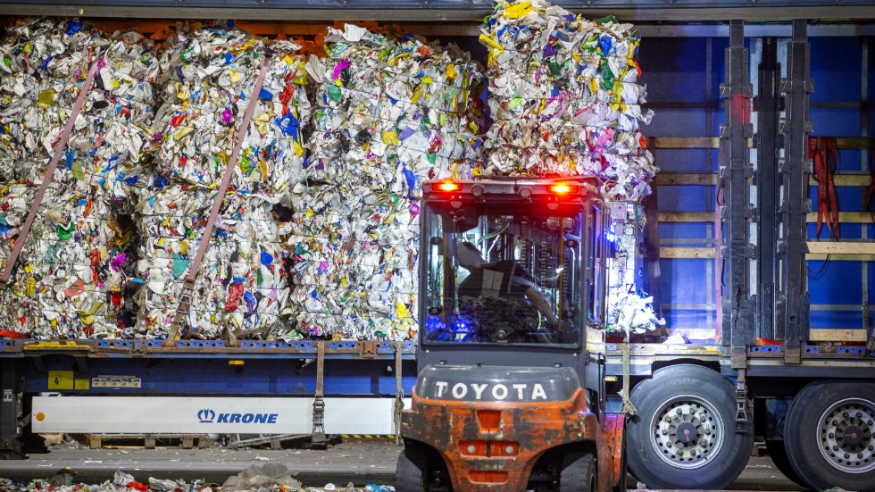 Svensk plaståtervinning i Motala. Arkivbild.