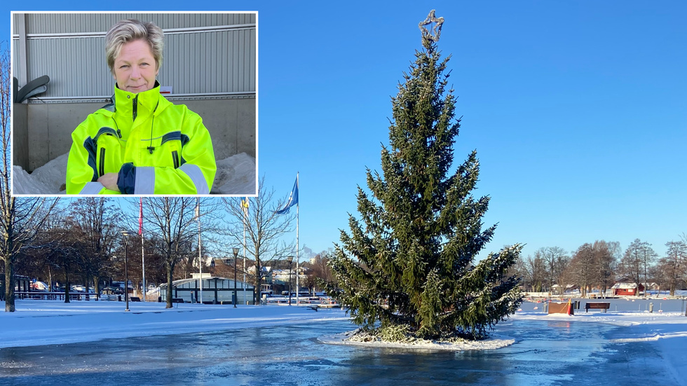 Marie Ollman räknar med skridskopremiär på Västervikstorget till första advent: "Det kan vara rekord", säger enhetschefen på gata och park.