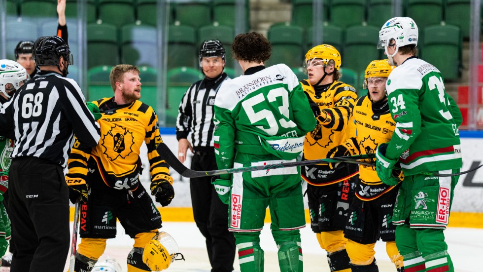 Oskar Nilsson var i hetluften vid många tillfällen under första semifinalmatchen mot Rögle.