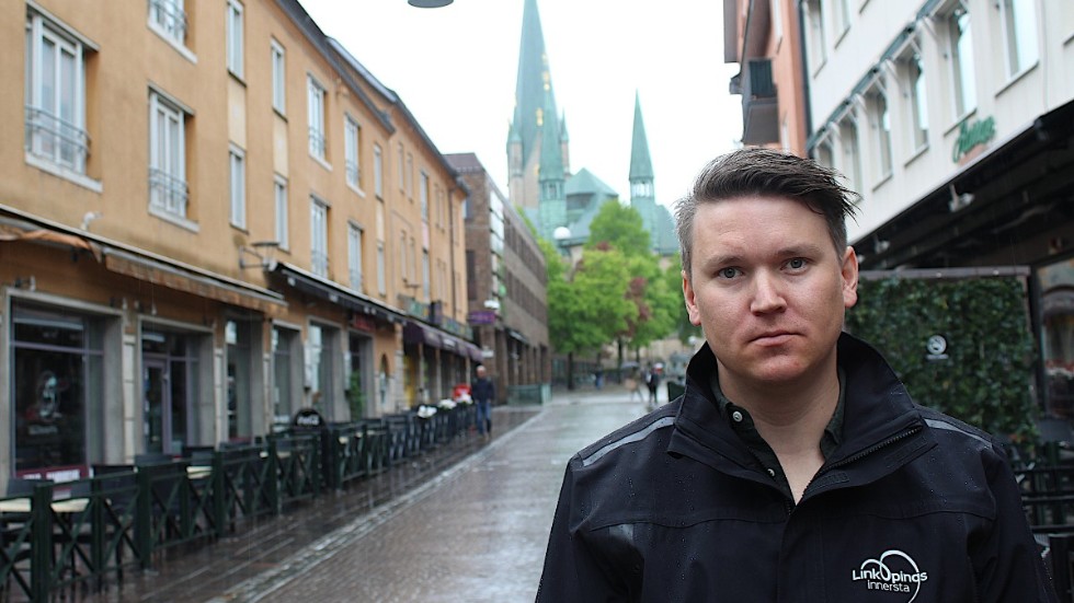 David Nilsson, vd Linköpings innersta, berättar att åtta av tio näringsidkare i centrala Linköping sågar svenska statens stödpaket.