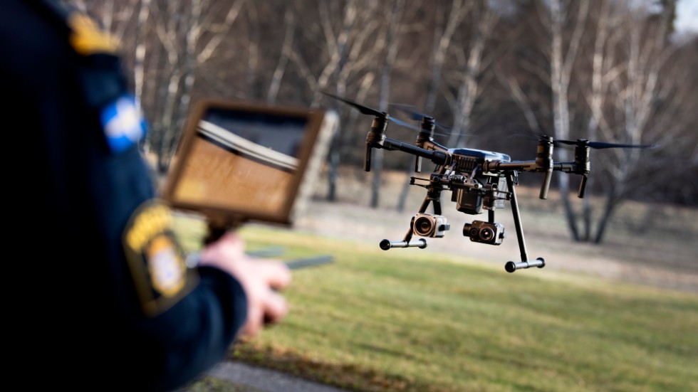 Polisen kommer att flyga med drönare i centrala Eslöv kommande vecka. Arkivbild.