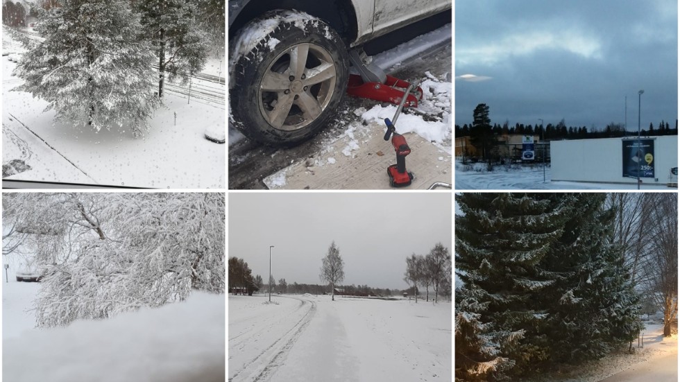 Snöig söndag i stad och land runtom i Norrbotten.