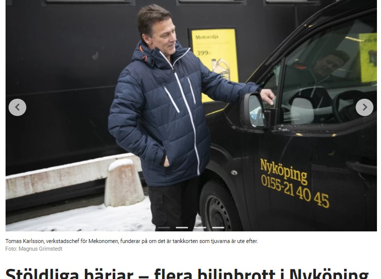 Under natten till tisdagen stals serviceböcker för att komma åt tankkort som kriminella ligor använder för att sälja bensin.