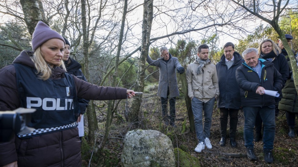 Under rättsförhandlingarna i höstas vallades också de inblandade på platsen där Birgitte Tengs hittades. Där finns sedan tidigare en minnesplats för 17-åring. Arkivbild.