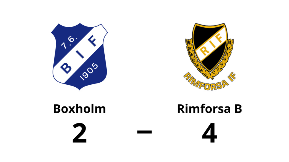 Boxholms IF förlorade mot Rimforsa B