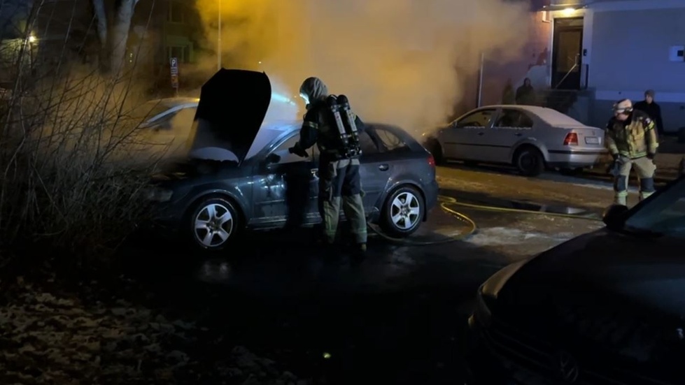 Bilbrand på Västermalm.